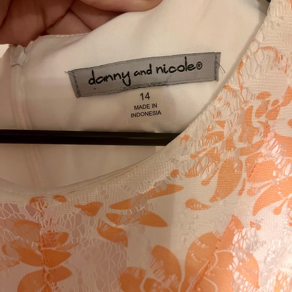 Size 14 Orange & White Light & Flowy Maxi Summer Dress - Picture 3 of 3